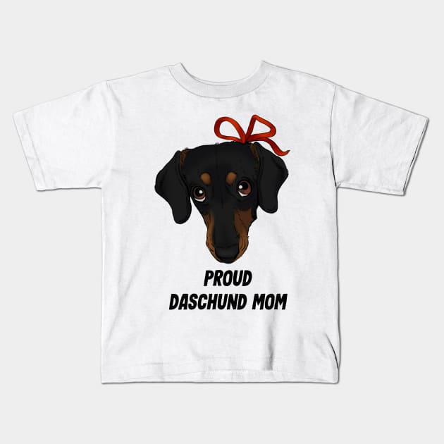 Proud Daschund Mom Dog lover Kids T-Shirt by Pandemonium